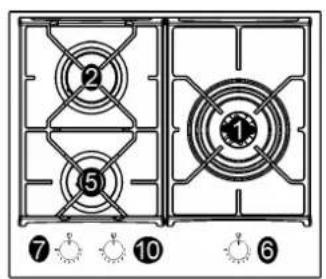 Glem Gas GV75TXBK - DESCRIPTION OF HOBS - 3