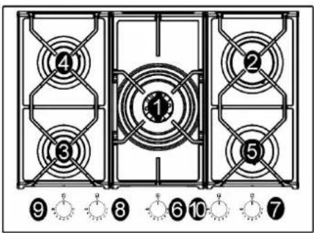 Glem Gas GV75TXBK - DESCRIPCION PLACAS DE COCCION - DESCRIPTION OF HOBS DESCRIPTION DES TABLES DE CUISSON - DESCRIZIONE DELL'APPARECCHIO DESCRIÇÃO DO APARELHO - 6