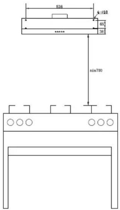 Glem Gas GHC631WH - Fixation au mur - 1