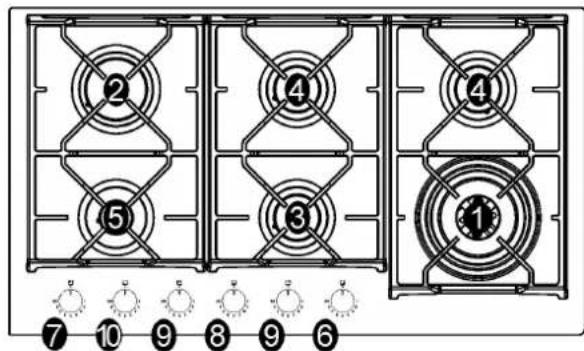Glem Gas GV64TXBK - DESCRIPCION PLACAS DE COCCION - DESCRIPTION OF HOBS DESCRIPTION DES TABLES DE CUISSON - DESCRIZIONE DELL'APPARECCHIO DESCRIÇÃO DO APARELHO - 9