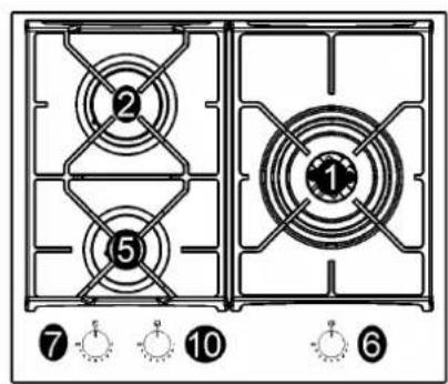 Glem Gas GV64TXBK - DESCRIPCION PLACAS DE COCCION - DESCRIPTION OF HOBS DESCRIPTION DES TABLES DE CUISSON - DESCRIZIONE DELL'APPARECCHIO DESCRIÇÃO DO APARELHO - 3