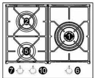 Glem Gas GV64TXBK - Description des TABLES de cuisson - 3