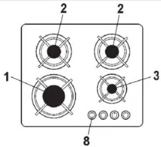 Glem Gas GV64BK - DESCRIPTION HOBS - 1