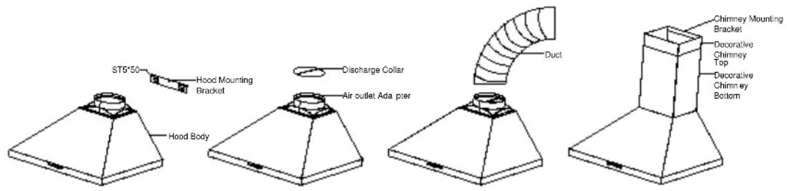 Glem Gas GHP945IX - INSTALL THE HOOD - 2