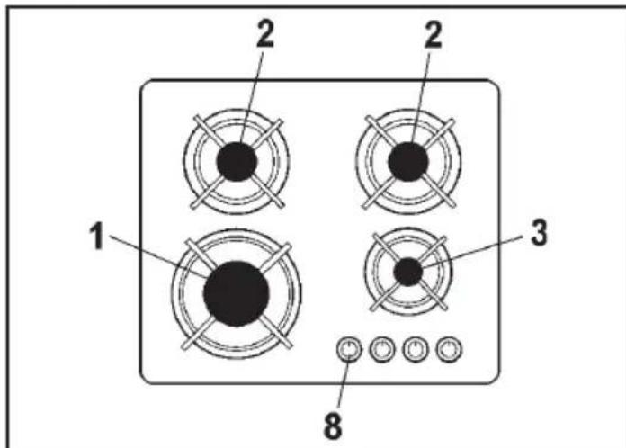 Glem Gas GV755BK - DESCRIPTION HOBS - 1
