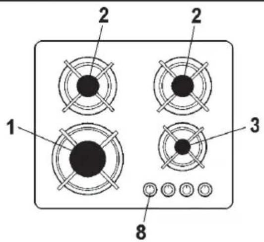 Glem Gas GV755BK - DESCRIPTION DES TABLES DE CUISSON - 1