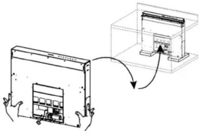 GRUNDIG GEDD 5481 XB - De luifel van de afzuigkap invoeren in het steunoppervlak van beneden - 3