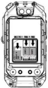 RugGear RG725 - Colocación y extracción de la batería. Instalación de las tarjetas nano-SIM y micro SD - 2