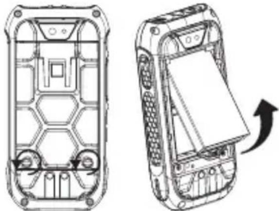 RugGear RG360 - Einsetzen des Akkus & Einlagen von Micro-SIM-Karte und Micro-SD-Karte - 1