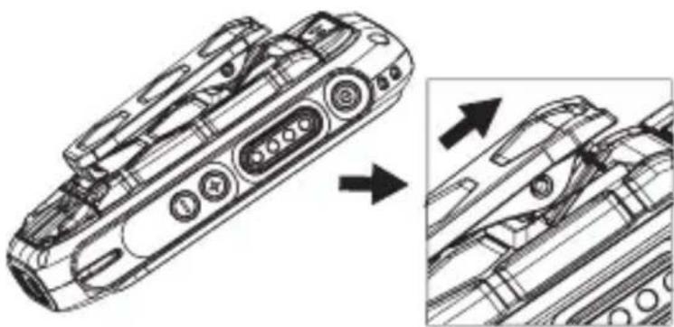 RugGear RG360 - 7.2.Instalar e desmontar o clipe de cintura - 1