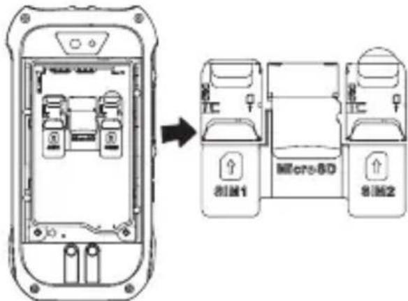 RugGear RG360 - Installation della batteria/Installation della scheda Micro SIM e/o della scheda Micro SD - 2