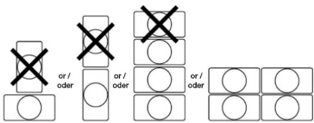 HK AUDIO E 835 - Disposition des caissons de basses (E 110 Sub A / AS, E 110 Sub, E 210 Sub AS, L SUB 1200) - 1