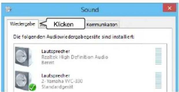 YAMAHA YVC330 - Klicken Sie auf das Register „Wiedergabe“. - 1