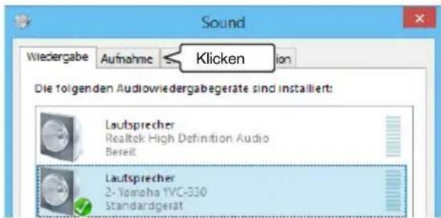 YAMAHA YVC330 - Klicken Sie auf das Register „Aufnahme“. - 1