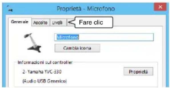 YAMAHA YVC330 - Fare clic sulla scheda "Livelli". - 1