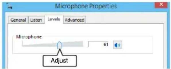 YAMAHA YVC330 - In the "Microphone" section, adjust the microphone sensitivity. - 1