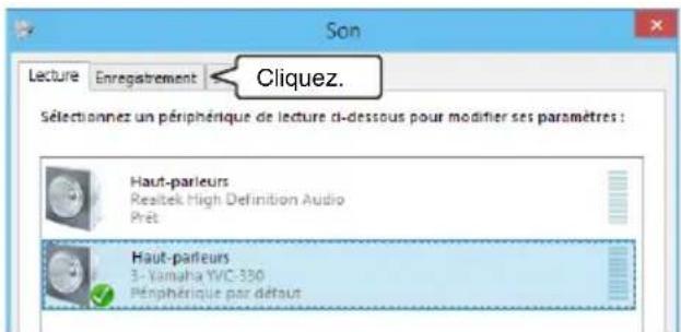 YAMAHA YVC330 - Appuyez sur l'onglet "Enregistrement". - 1