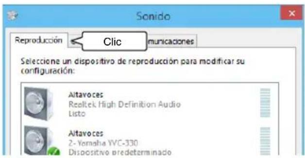 YAMAHA YVC330 - Seleccionar la pestaña "Reproducción". - 1