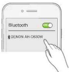 DENON AHC630W - Sélectionnez "DENON AH-C630W" dans la liste des appareils affichés sur l'écran du dispositif bluetooth. - 1