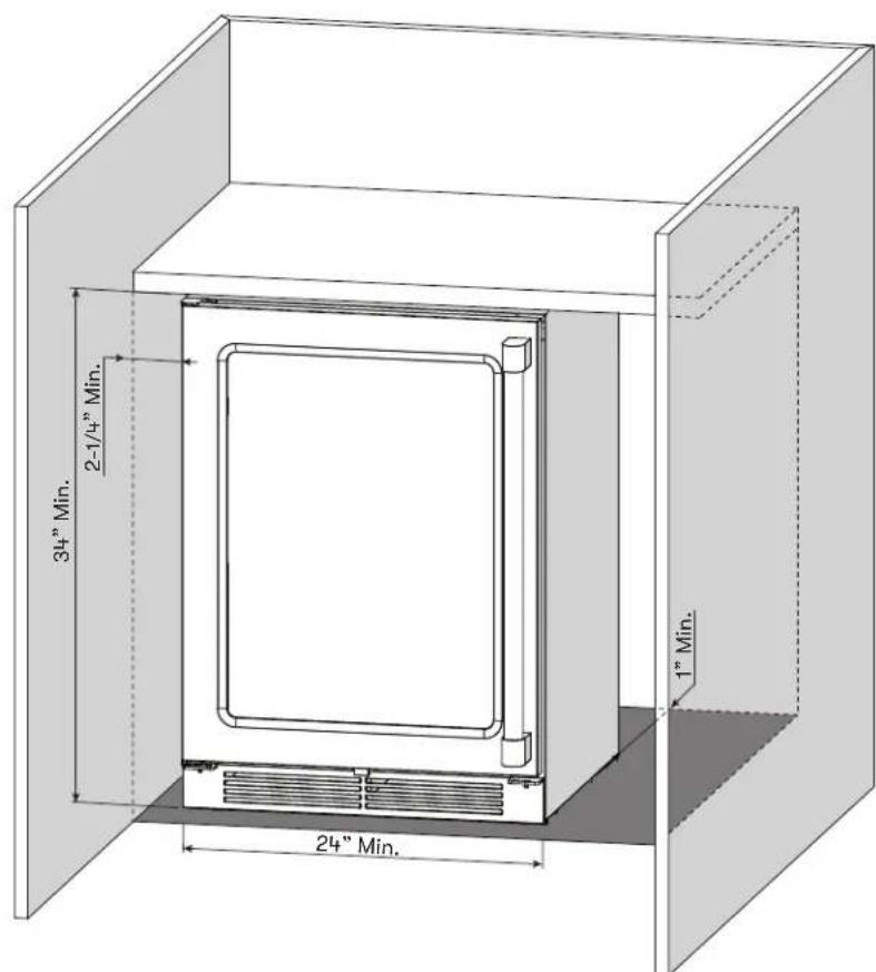 Zephyr Presrv PRPW24C02AG - Installation Clearance Requirements - 1
