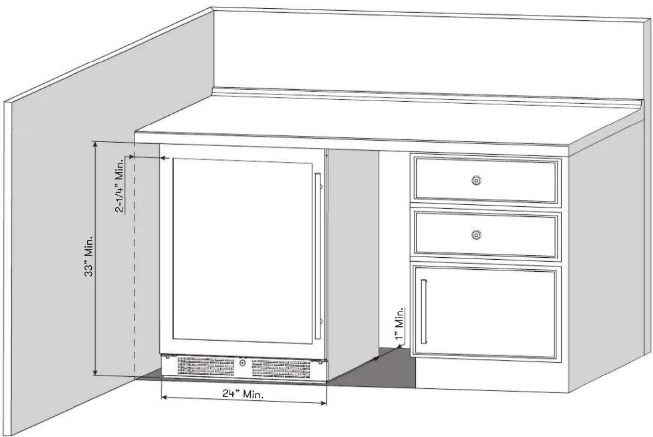 Zephyr Presrv PRW24C02AGADA - Installation Clearance Requirements - 1