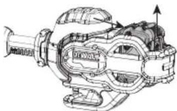 DEWALT DCST970 - Installing and Removing the Battery Pack (Fig. A, E, F) - 2