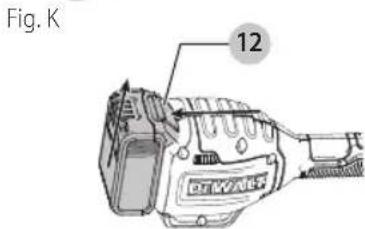 DEWALT DCST925 - Instalación y desinstalación de paquete de batería (Fig. J, K) - 2