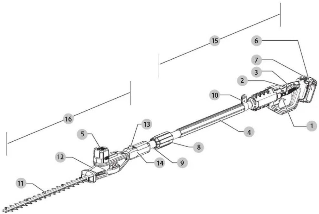 Technical diagram of a mechanical device with numbered components for identification