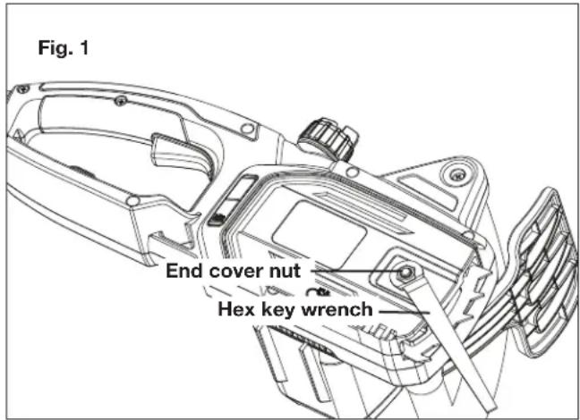 Sun Joe SWJ599E - Installing the Guide Bar + Chain - 1