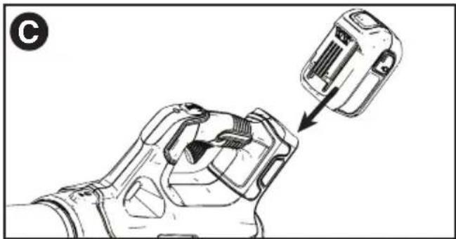 BLACK & DECKER LSW60 - INSTALACION/EXTRACCION DE LA BATERIA - 1