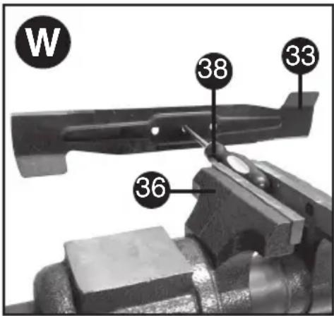 BLACK & DECKER MM2000 - ÉQUILIBRAGE DE LA LAME (FIGURE W) - 1