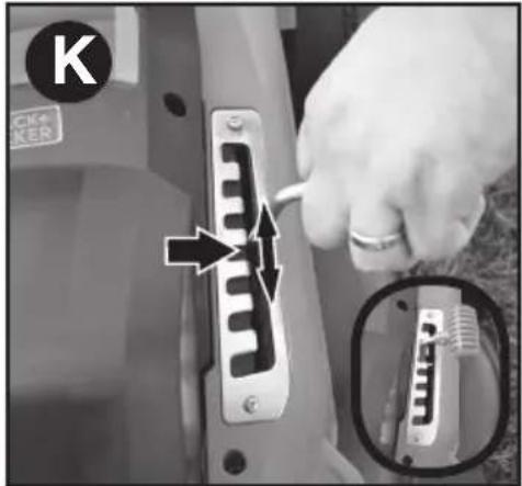 BLACK & DECKER MM2000 - ADJUSTING MOWER HEIGHT (FIGURE K) - 1