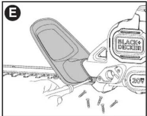 BLACK & DECKER LHT321 - FIXER LE PARE-MAIN ET L'ANSE AU TAILLE-HAIE - 2