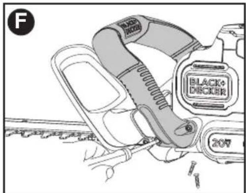BLACK & DECKER LHT321 - FIXER LE PARE-MAIN ET L'ANSE AU TAILLE-HAIE - 3