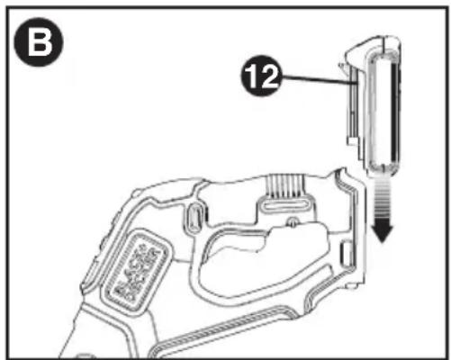 BLACK & DECKER LST522 - INSERTION ET RETRAIT DU BLOC-PILES DE L'OUTIL - 1