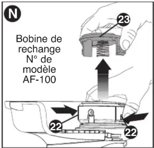 BLACK & DECKER LST522 - DESOBSTRUCTION ET DESENCHÉVETREMENT DU FIL (figures N, O, P) - 1