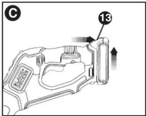BLACK & DECKER LST522 - INSERTION ET RETRAIT DU BLOC-PILES DE L'OUTIL - 2