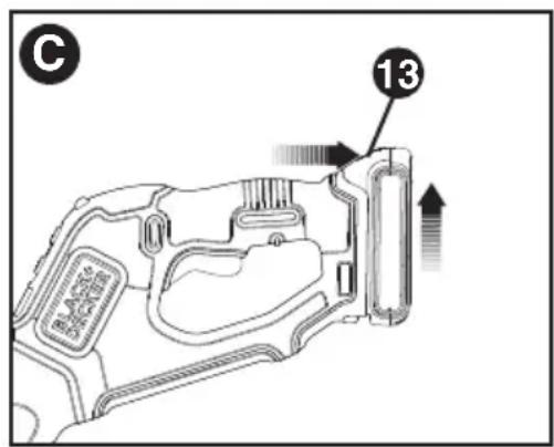 BLACK & DECKER LST522 - INSTALLING AND REMOVING THE BATTERY PACK FROM THE APPLIANCE - 2