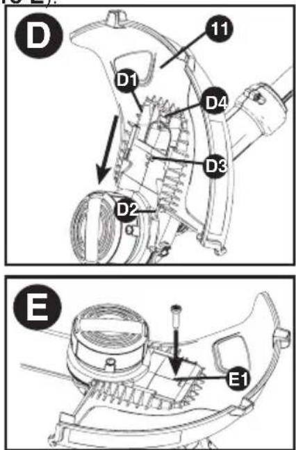 BLACK & DECKER LST140C - ATTACHING THE GUARD (FIGURES D AND E) - 1