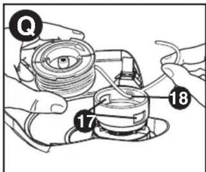 BLACK & DECKER LST140C - REPLACING THE SPOOL (FIGURES O, P, Q) - 3
