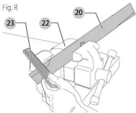 BLACK & DECKER BEMW482ES - To sharpen blade in a vise (Fig. R): - 1