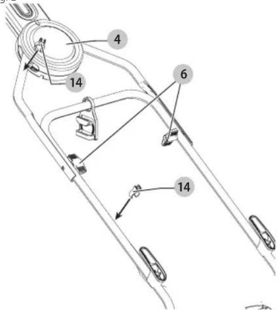 BLACK & DECKER BEMW482ES - Securing the motor cable (Fig. E) - 1