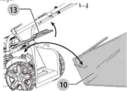 BLACK & DECKER BEMW482ES - Fitting the grass catcher (Fig. F) - 1