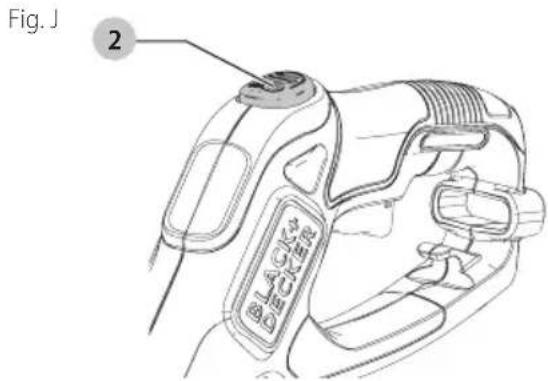 BLACK & DECKER BESTE620 - EASYFEED™ Botón (Fig. J) - 1