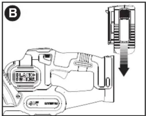 BLACK & DECKER LHT341 - INSTALLING AND REMOVING THE BATTERY PACK FROM THE TOOL - 1