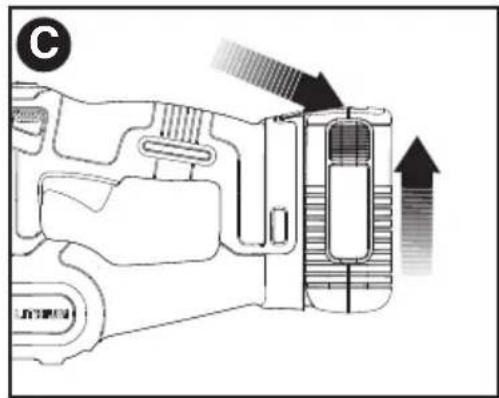 BLACK & DECKER LHT341 - INSERTION ET RETRAIT DU BLOC-PILES DE L'OUTIL - 2