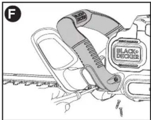 BLACK & DECKER LHT341 - Para ensamblar el cortasetos: - 3