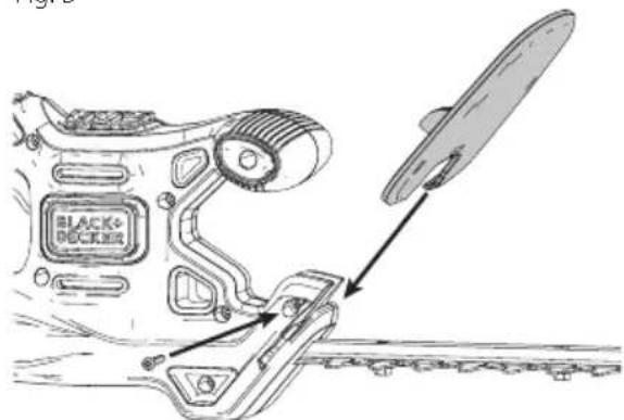 BLACK & DECKER LHT218 - Conexión de protección a podadora (Fig. B, C) - 1