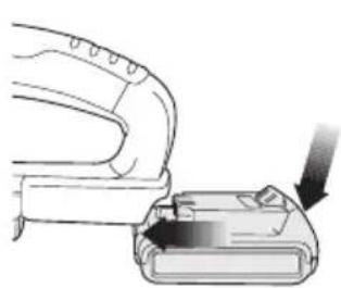 BLACK & DECKER LHT218 - Cómo instalar y retirar la unidad de batería (Fig. D) - 1