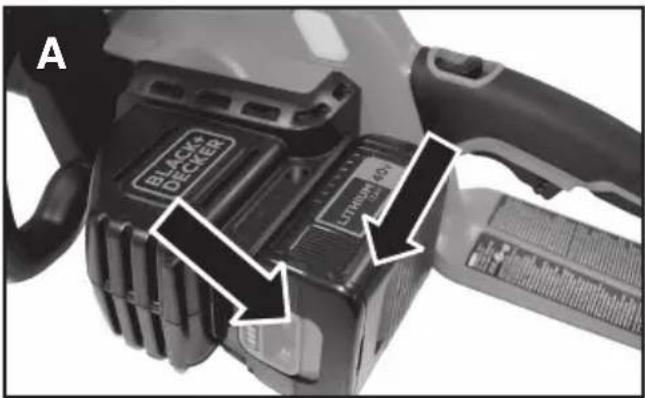 BLACK & DECKER LCS1240 - RETRAIT DU BLOC-PILES : - 1